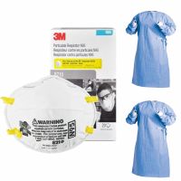 Buy N95 8210 Face Mask Pack of 20  and Get 2 Disposable Gown Free